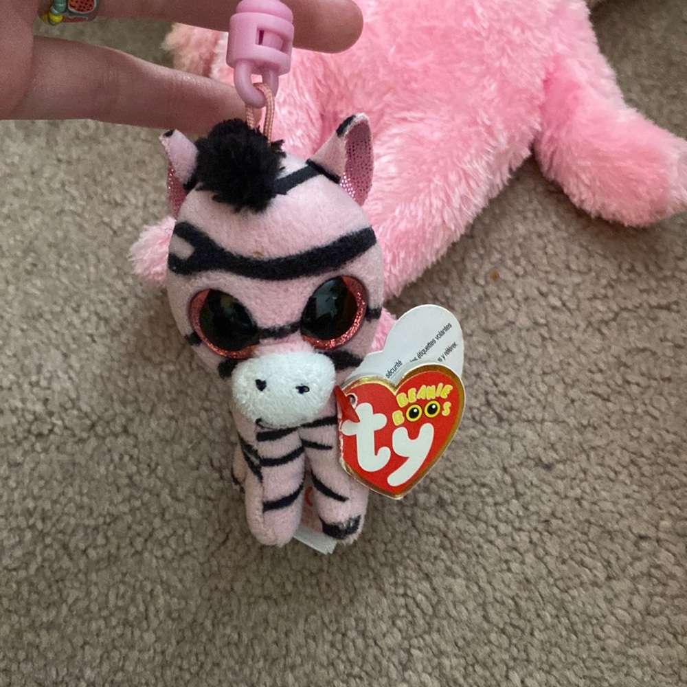 Ty Beanie Babies Baby Boos Zoey Zebra Pink Rare Vintage Collect Plush Gift Cute